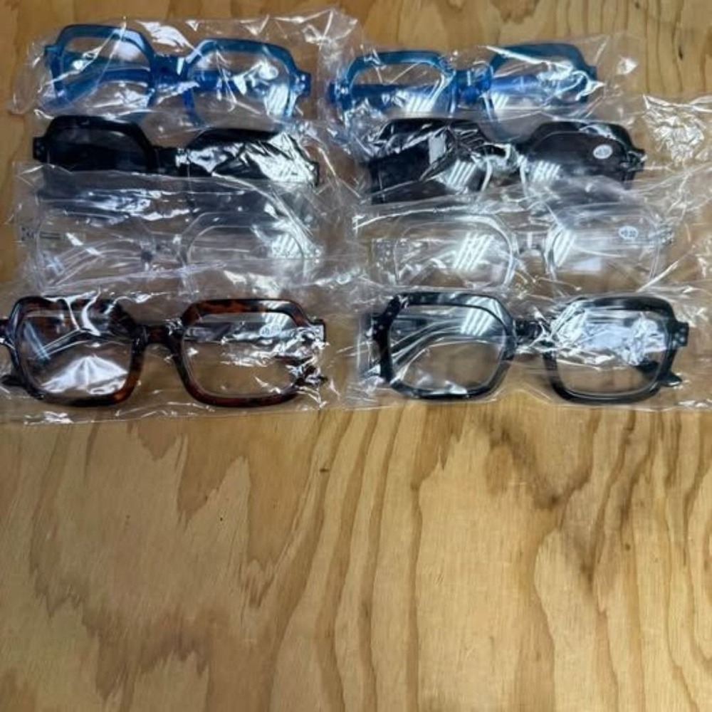 8 pack Reading Glasses for Women Square Readers Large Frame